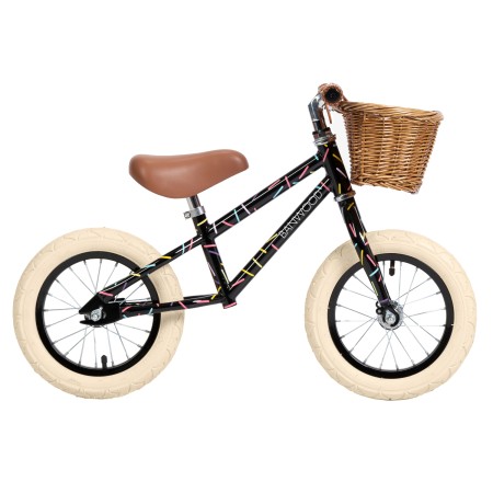 Bicicleta sin pedales vintage Banwood con decoración x Marest - Allegra Negra