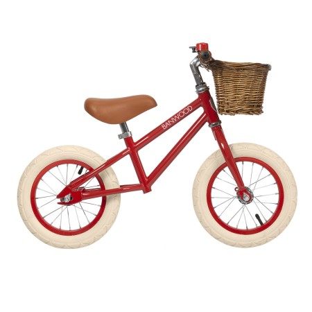 Bicicleta sin pedales vintage Banwood con decoración - Roja--R2